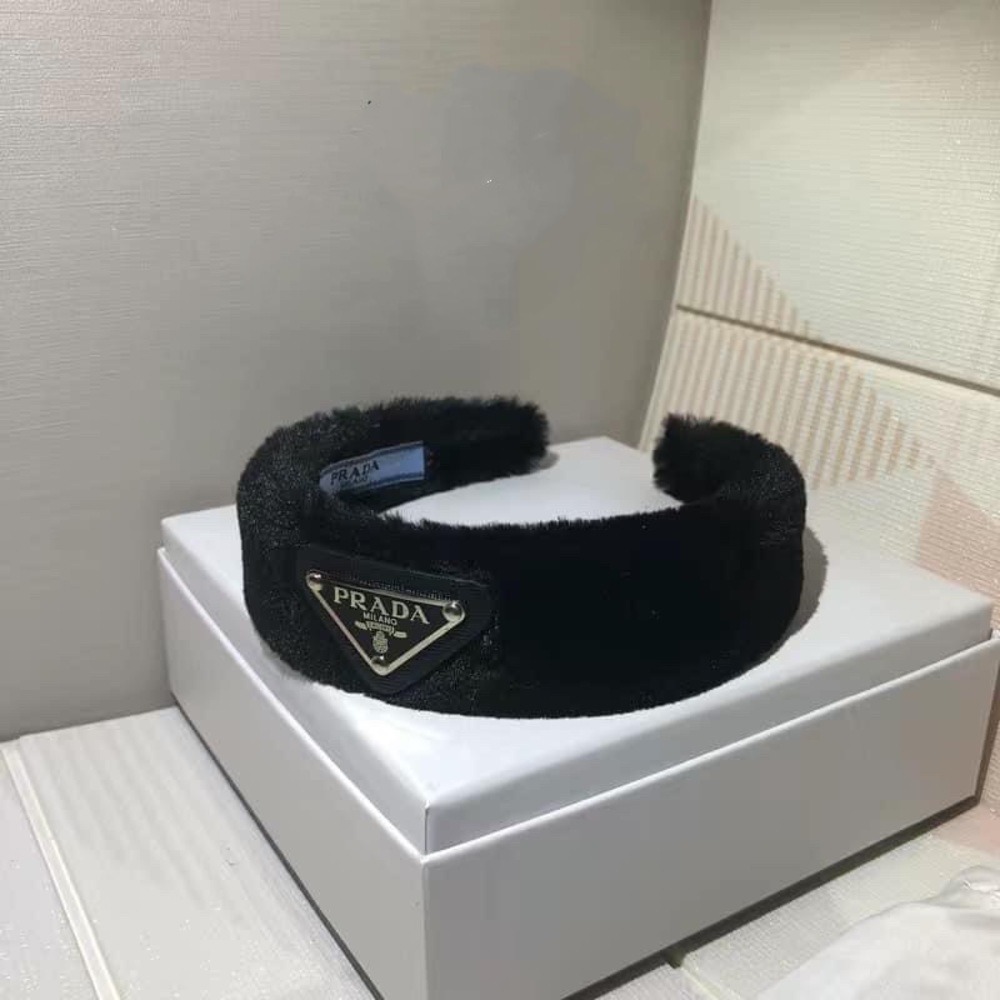Prada headbands, fur headband